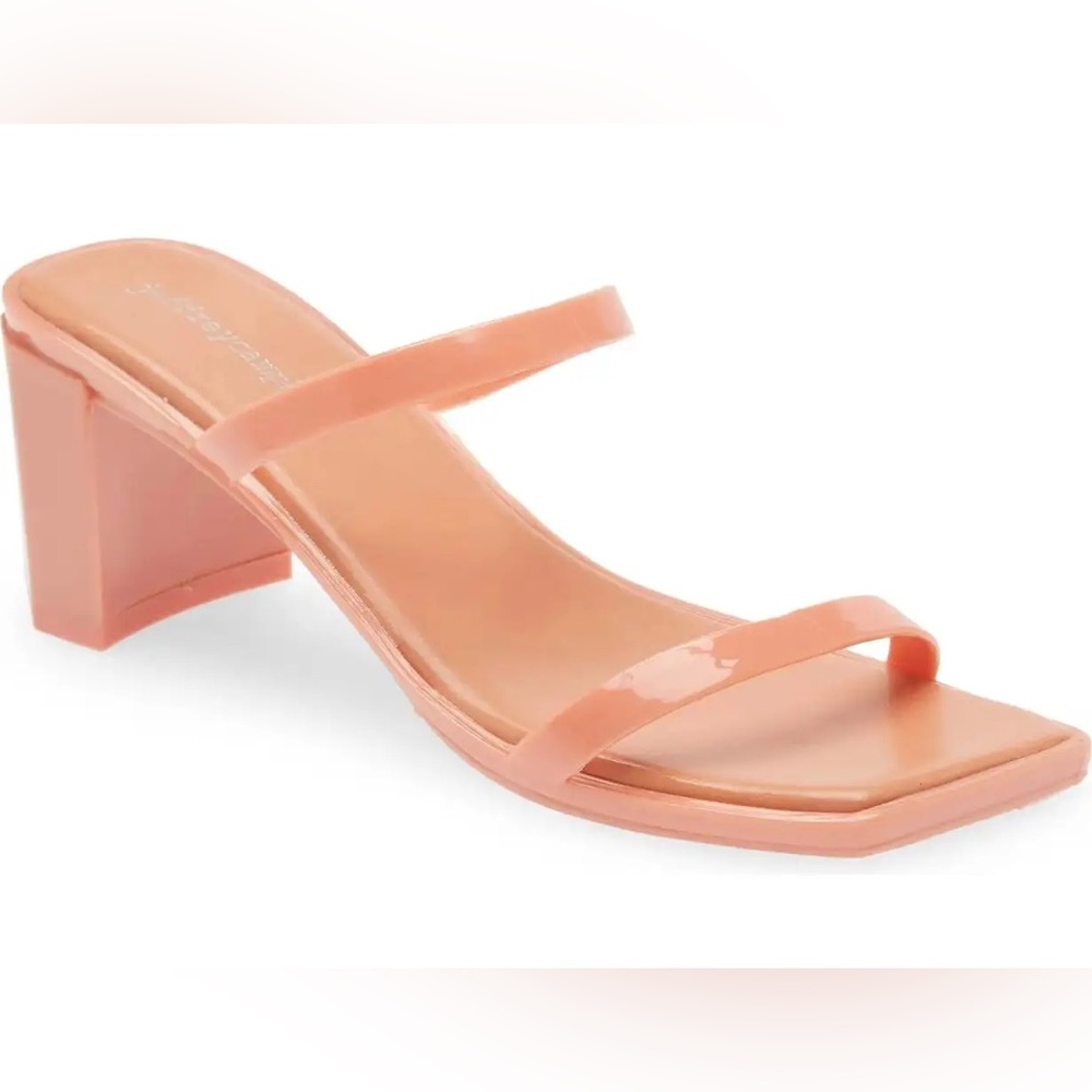 Jeffrey Campbell Jamm Jelly Slide Sandal Chic Peach Block Heel Sandals